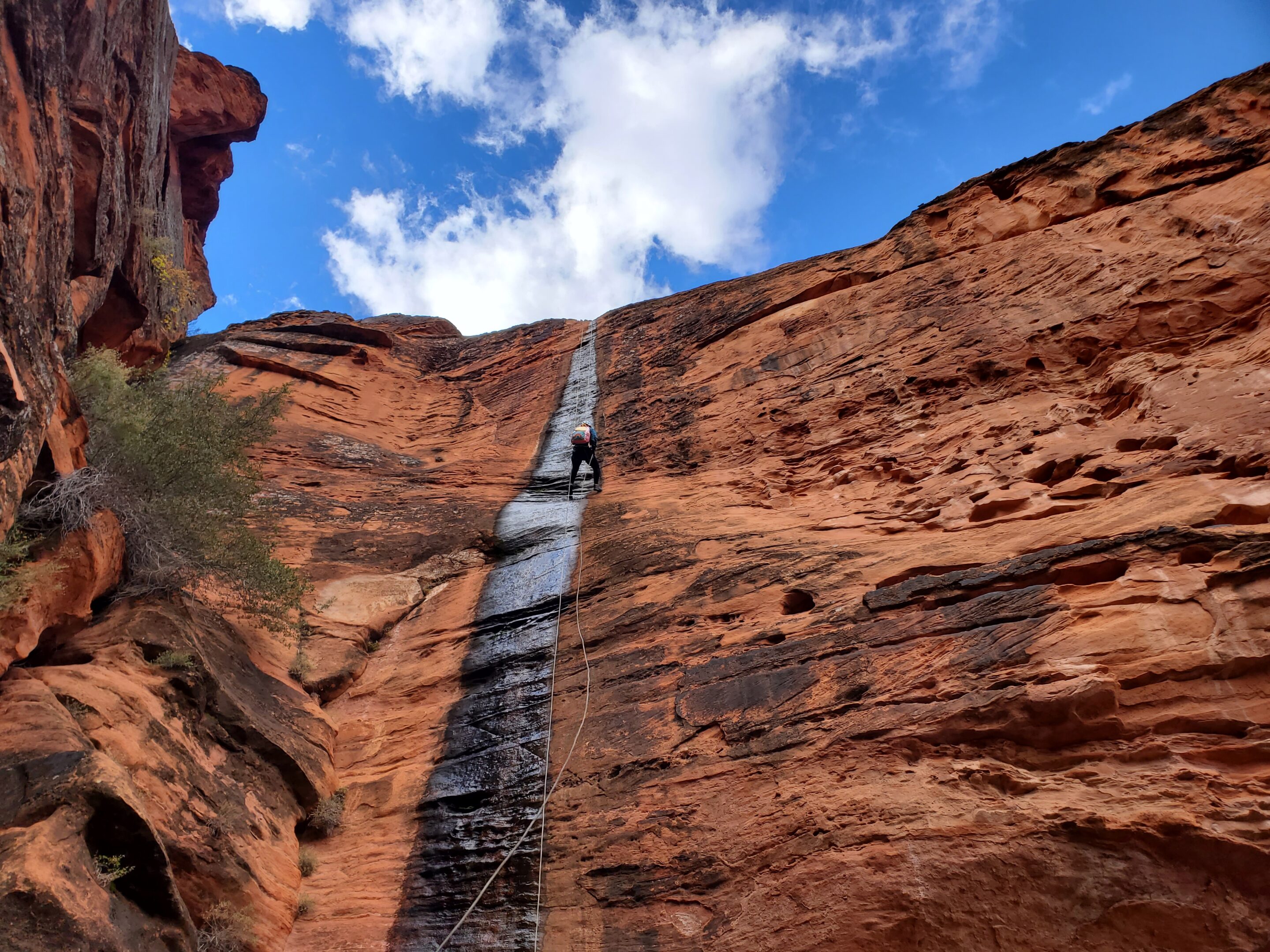 Rappelling in Snow Canyon at "Hidden Canyon"